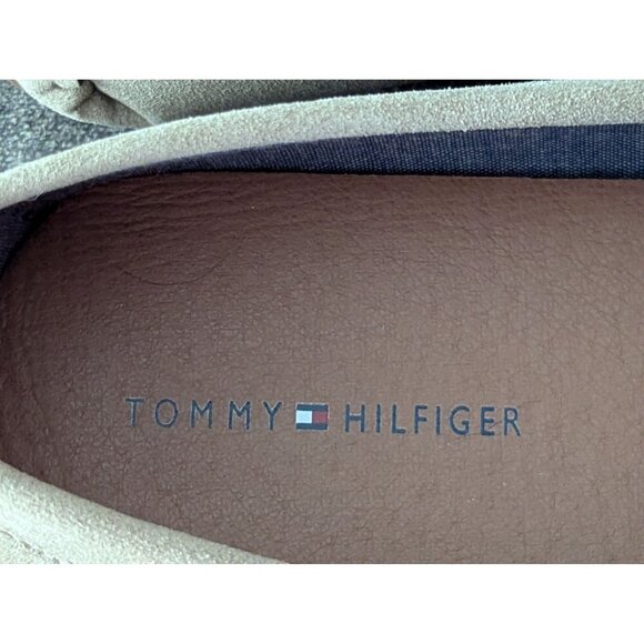 Tommy Hilfiger Mens Beige Casual Loafers Size 12 Medium Faux Leather Slip-On - Picture 3 of 5